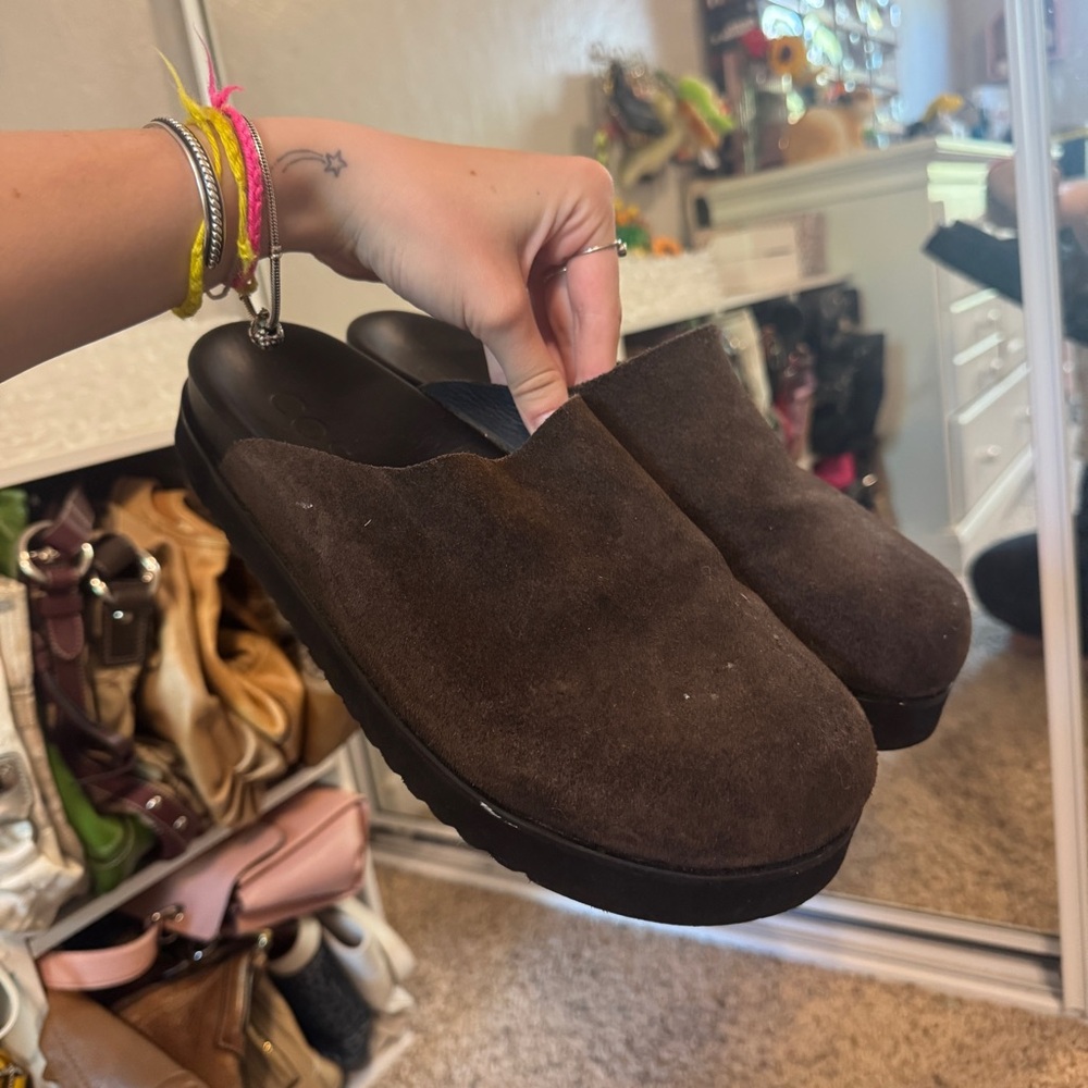 COS Dark Brown Suede Slip-Ons